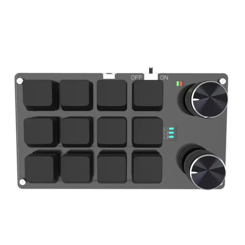 Bluetooth USB Custom 12 Keys Keyboard Volume Knob Programming Macro Gaming Photoshop Keypad Mechanical |