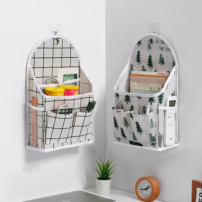 

Fabric Storage Hanging Bag Dormitory Wall Door Back Bathroom Wall Hanging Clothes Storage Toy Container and Decorative Bag