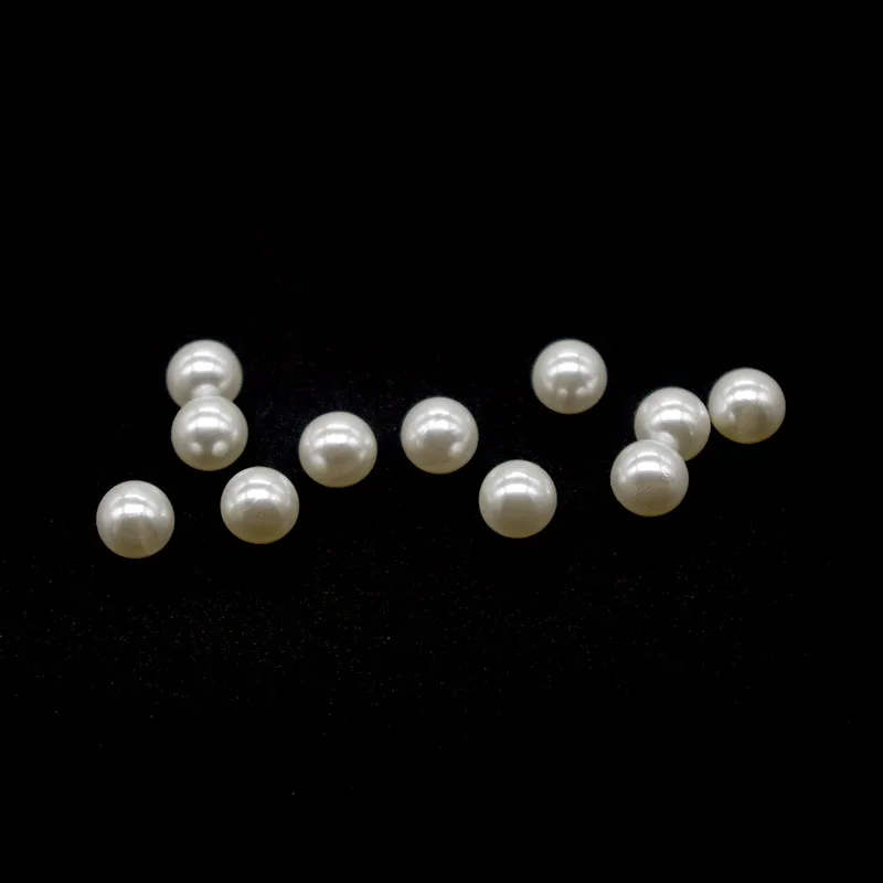 

50pcs/lot 8mm White Round Shape Scrapbook Simulated Pearl Beads Sewing Buttons DIY Material Findings BD0030