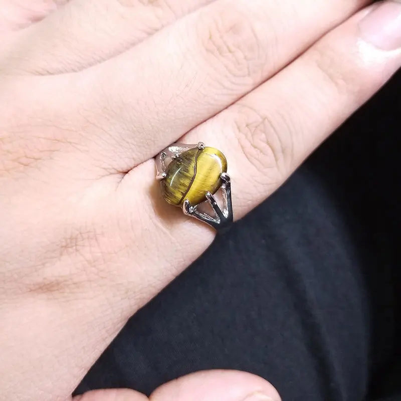 Оптовая продажа 20 шт. смешанные тигровый глаз камень для мужчин Rng модные