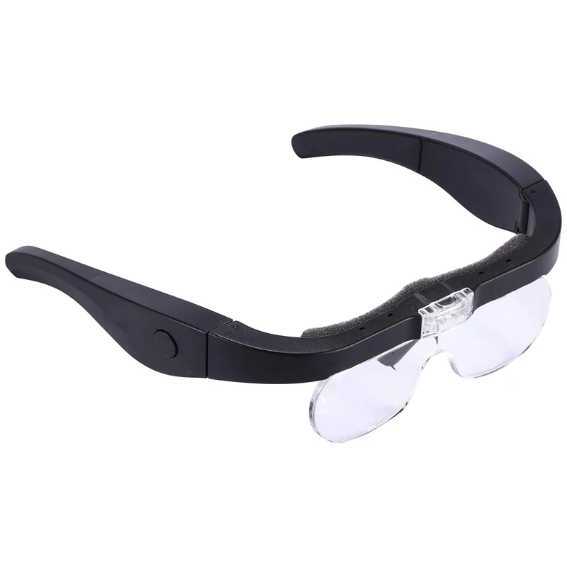 Rechargeable Head Magnifier Mighty Sight With Led Light Glasses Usb Eyeglasses Detachable Lenses 1.5X 2.5X 3.5X 5X Magnifying