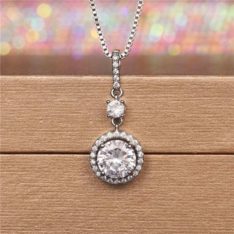 2022 Современное женское свадебное ожерелье ослепительный белый CZ камень