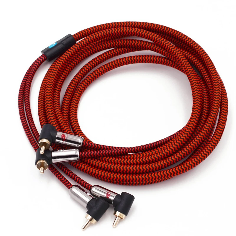 Фото Hifi Двойной RCA кабель 2 угол RCA к 2 прямой RCA TV VCD усилители домашние динамик аудио экранированный кабель 1 м 1,5 3 5 8 15 №5
