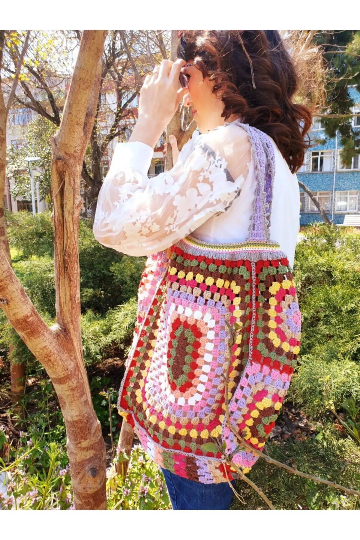 Женская сумка-тоут на плечо с плетением