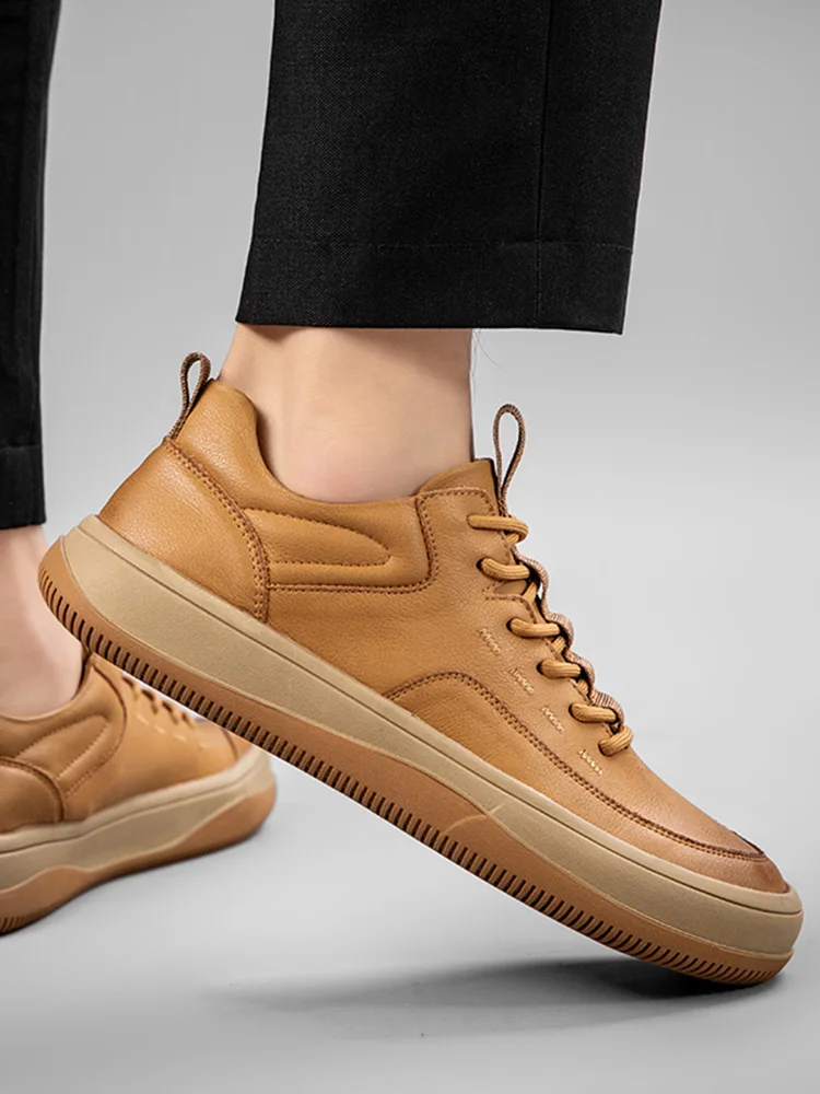 Повседневные кроссовки из натуральной кожи. Мужские дышащие весны и осени 2023.