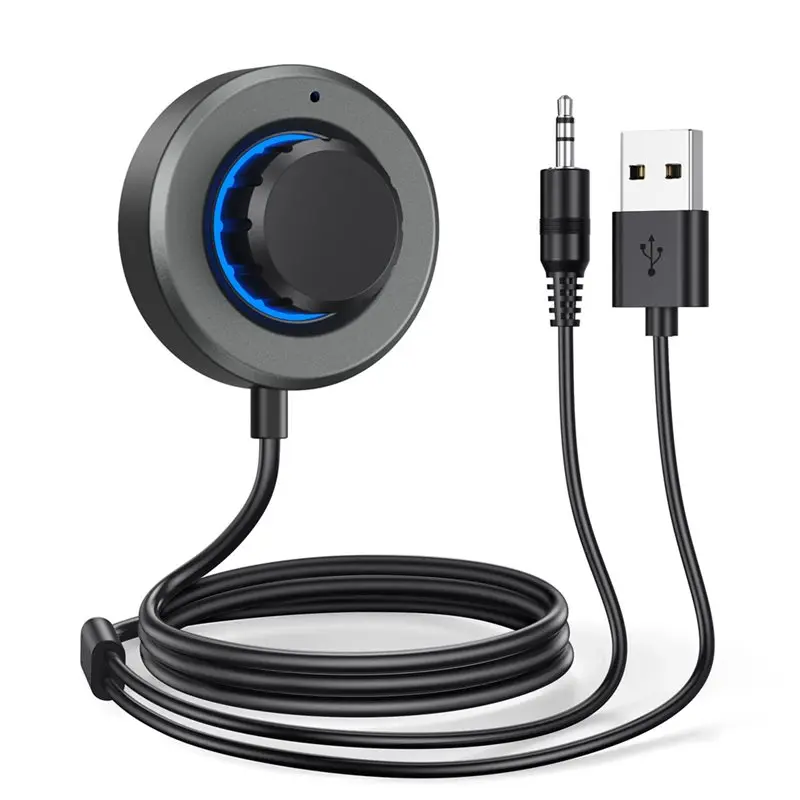 Фото A99E-Stereo USB для автомобиля, домашнего использования, усилитель звука, Bluetooth 6.0, аудиоприемник, громкая связь, разъем AUX 3,5 мм, Bluetooth-адаптер №1