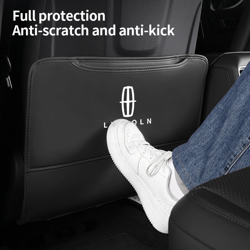 

Car Seat Back Cover Protector Anti Kick Pad for Kids Children PU Leather Seat Organizer for Lincoln MKZ Navigator Nautilus MKX