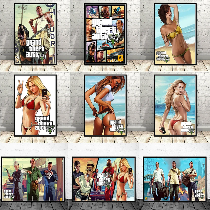 

Video Game GTA 5 Grand Theft Auto Art Decor Full Diamond Painting Mosaic Cross Stitch Embroidery Gift Accessories