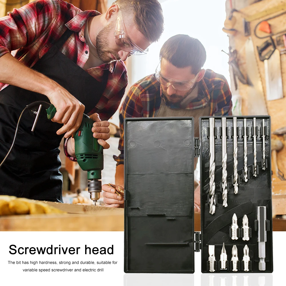 

13Pcs Electric Twist Drill Multi-functional Screwdriver Bits Hexagonal Handle Hardware Tools for Woodworker Carpentry