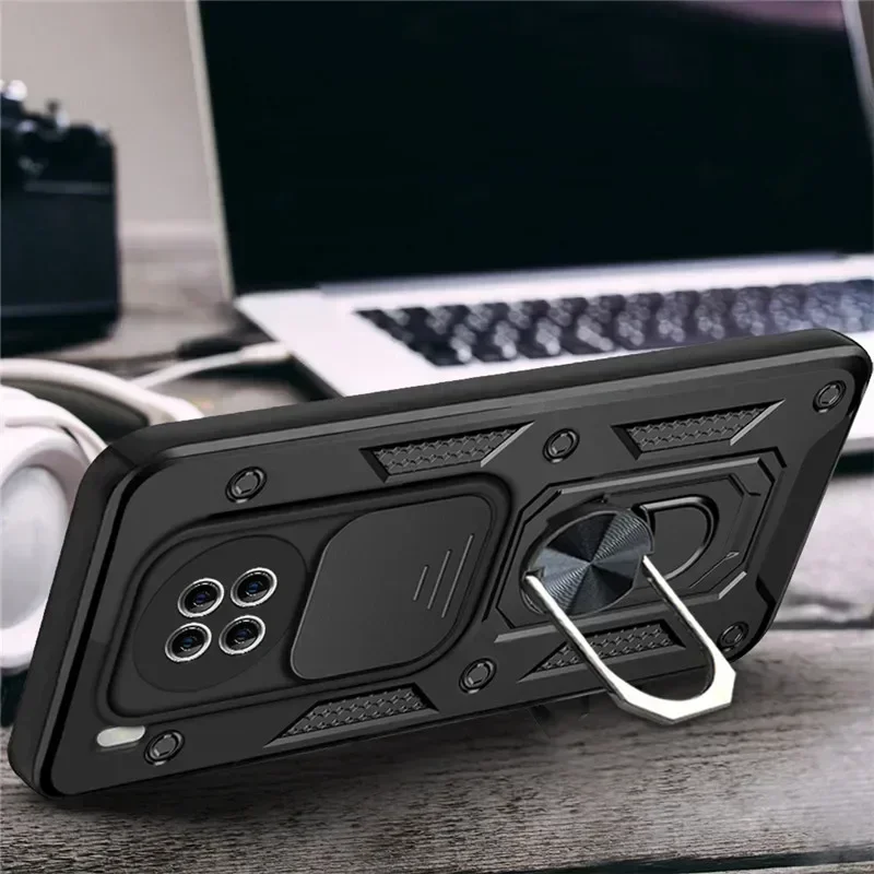 For Huawei Y9A Case Shockproof Armor Finger Holder Magnetic Metal Ring Cases Y9a 2020 FRL-22 FRL-23 Y 9A Y9 A Cover