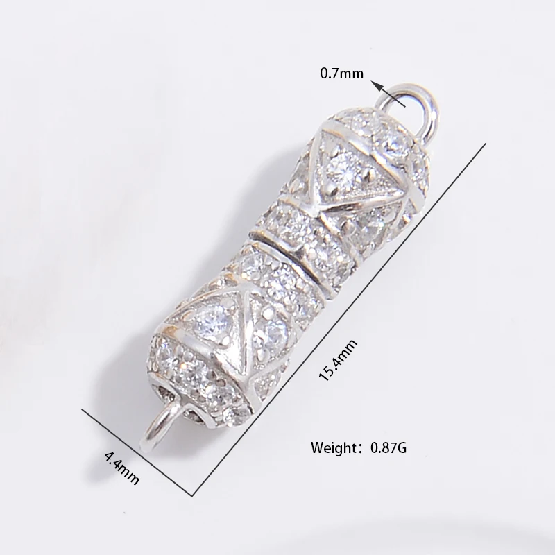 S925 стерлингового серебра микро-циркон двойной подвесной разъем для DIY аксессуары