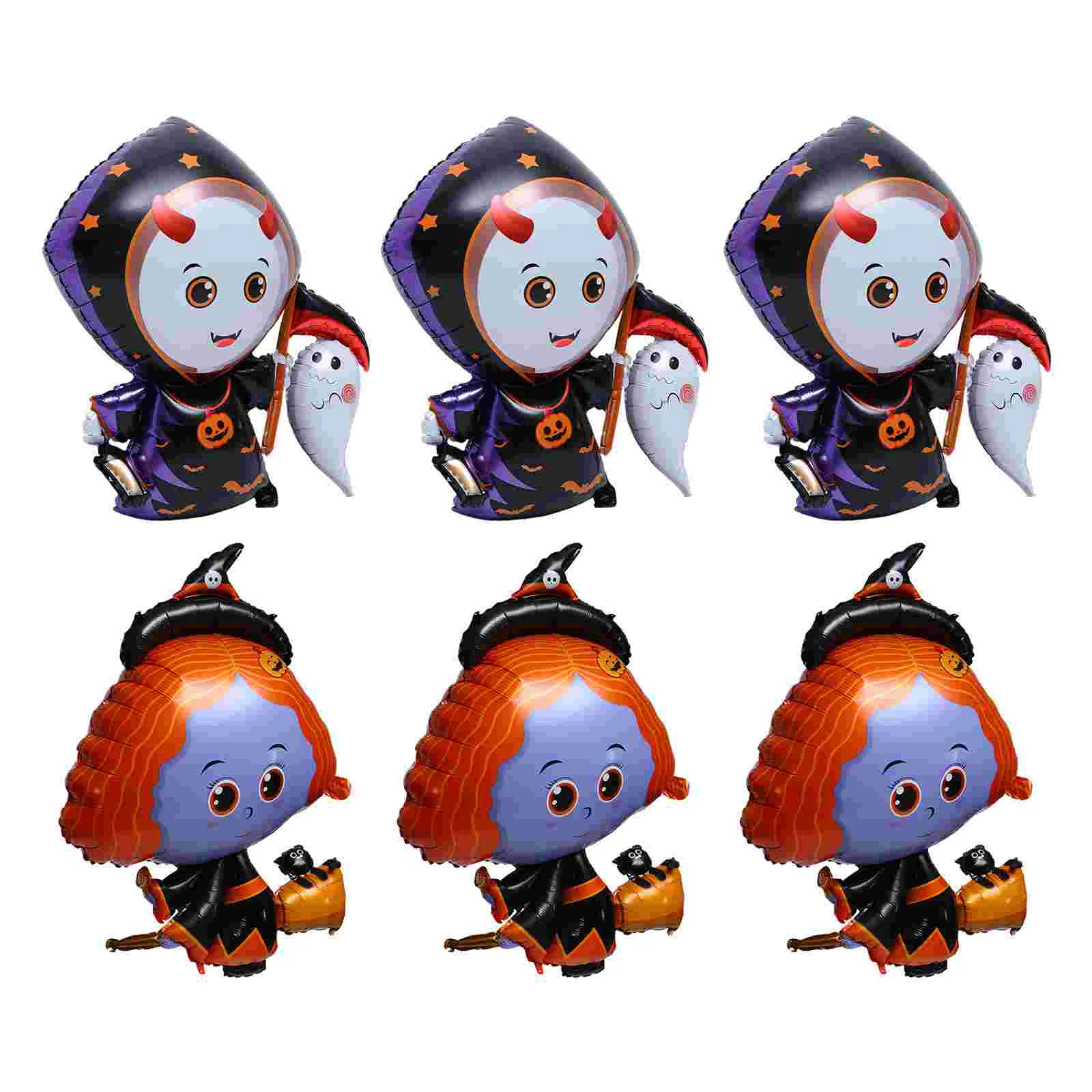 

6pcs Witch Balloons Decorative Aluminum Film Balloons (Assorted Color)