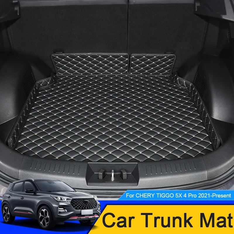 1pc Car Custom Rear Trunk Mat Anti-Dirty For Chery Tiggo 5X 4 Pro 2021-2025 Leather Waterproof Cargo Liner Pad Auto Accessory