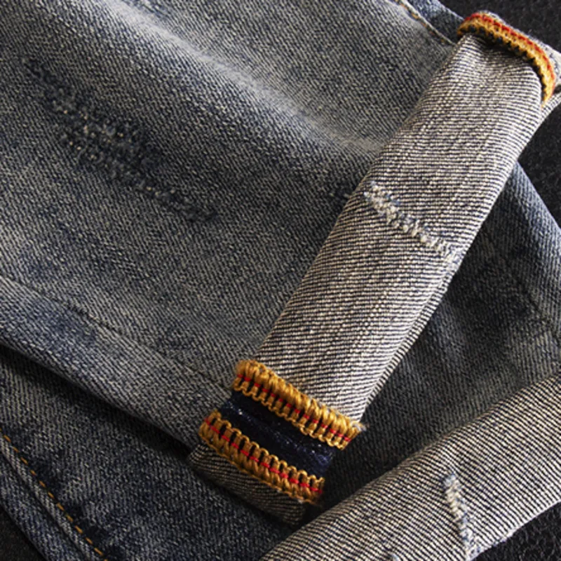 Брюки мужские облегающие эластичные джинсы с разбрызгивающимися красками в