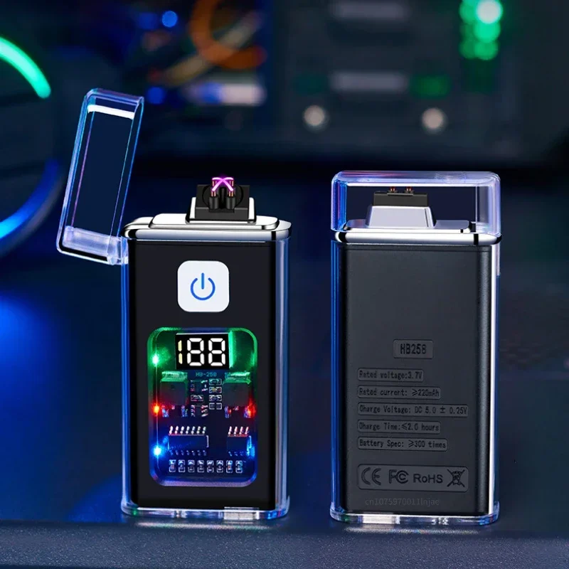 Стильная USB перезаряжаемая электрическая зажигалка крутая ветрозащитная