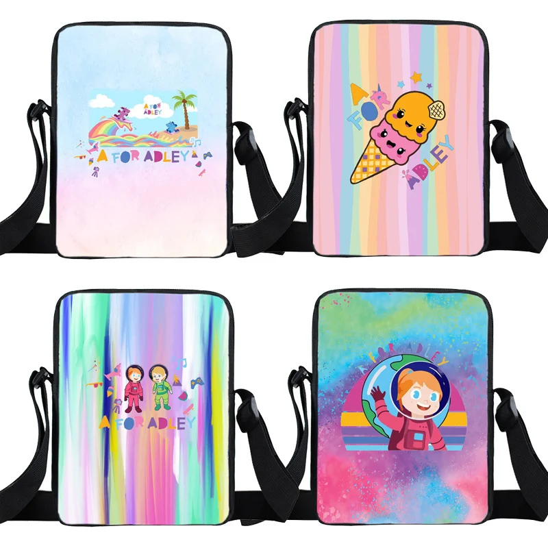 

A for Adley Unicorn Shoulder Bag Kids Ice Cream Designer Trend Female Messenger Bag Boys Girls Handle Bags