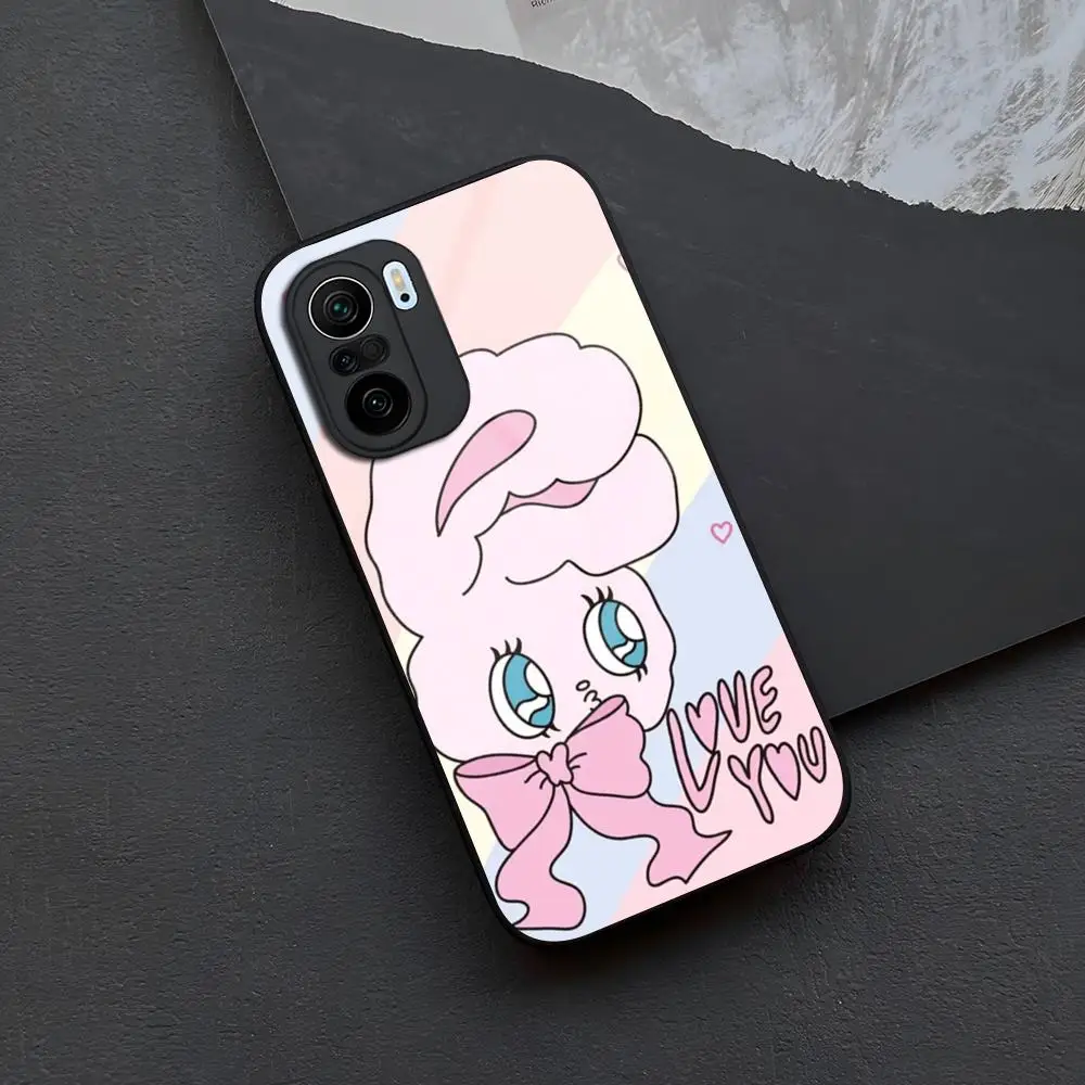 Фото Милый чехол для телефона с рисунком кролика Esther, закаленное стекло для Xiaomi 15 14 12 Lite Pro 13 11t Lite POCO M6 M5 X6 X5 X3 F5 F6 Pr №1