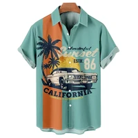 2022 coconut tree trendy men 3d shirt hawaiian shirts men clothes loose mens shirt summer male shirt street casual short sleeve