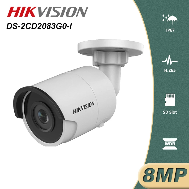 

Hikvision, 8 Мп, 4K цилиндрическая IP-камера с питанием по Ethernet, стандартная камера видеонаблюдения с защитой от атмосферных воздействий для дома и ...