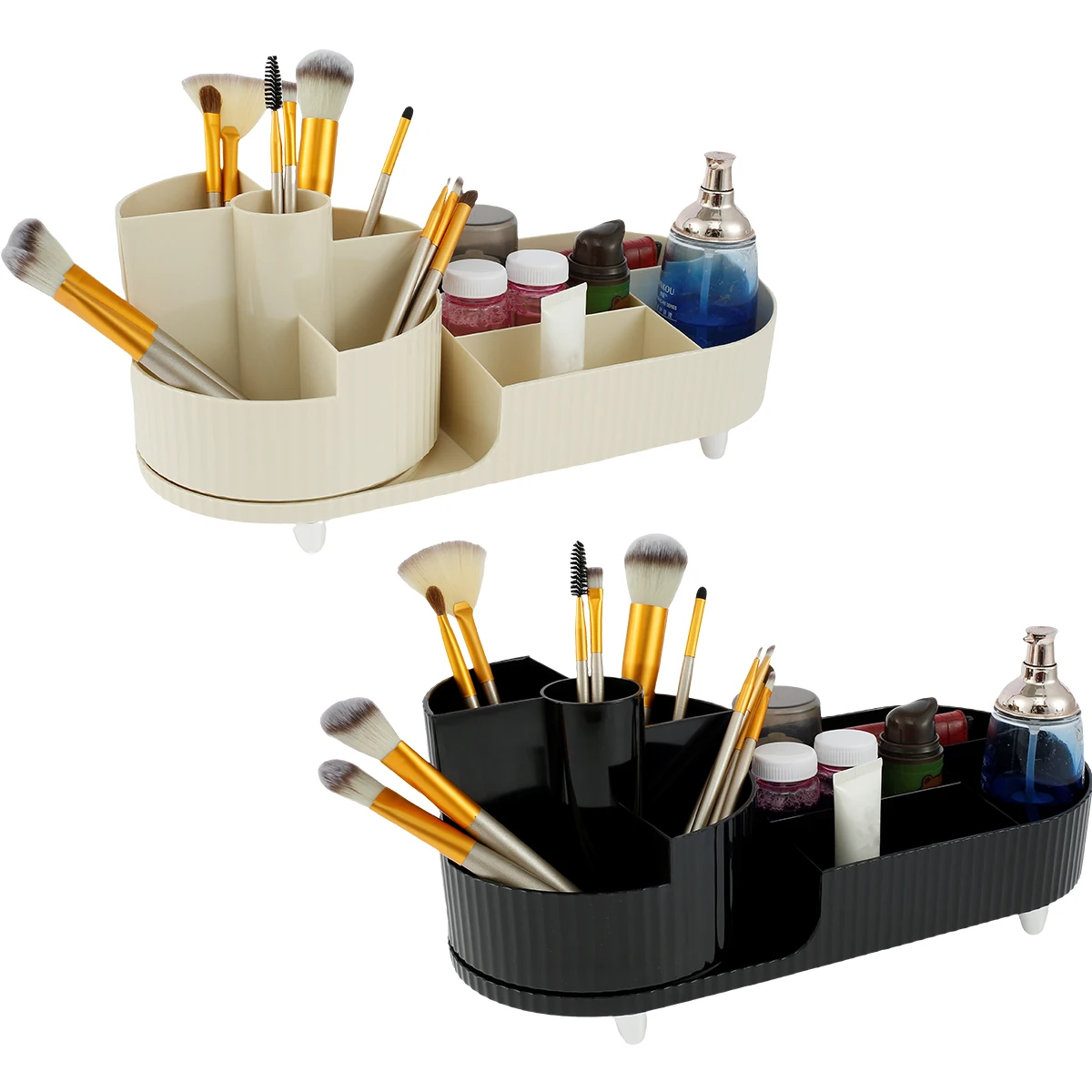 

Вращающийся органайзер для макияжа, вращающийся на 360 градусов держатель для макияжа, большая емкость, стойка для хранения косметики, компактный дисплей для макияжа