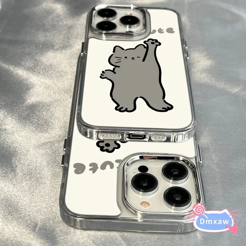 Для Vivo Y28 Y27 Y22S Y21E Y21A Y21T Y56 Y53S Y36 Y35 Y35M Plus Y33T Y33E Y32 Y31 Y30 Чехол для телефона Mirror Cat lating Cover