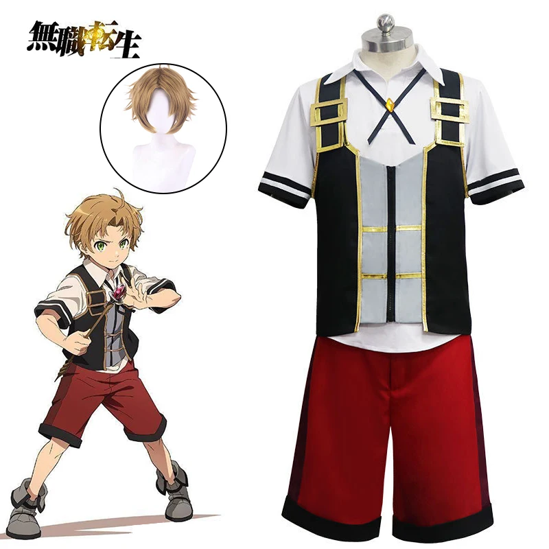 

Anime Mushoku Tensei:Jobless Reincarnation Cosplay Costume Rudeus Anime Character Uniforms Wigs Halloween Carnival Costumes Wig