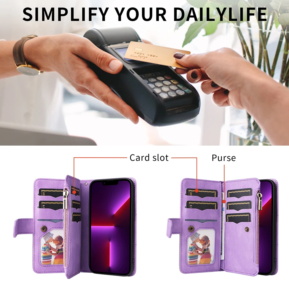 Cases For Nokia G50 G21 G11 C10 C20 X20 X10 G20 G10 Nokia 2.4 3.4 5.4 Zipper Wallet Card Anti-Knock Phone Cover Case Coque Etui