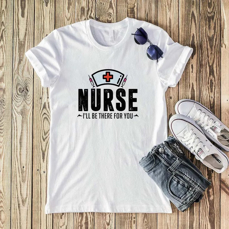 

Aesthetic Streetwear T-shirt Friends Short Sleeve Top Women Female T-shirt Nurse, I Will Serve You Letter Printed T-shirt