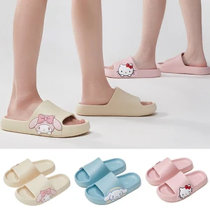 Kawaii Summer Girl Slippers Sanrioed My Melody Cinnamoroll Parent-Child Non-Slip Sandals Platform Sh in India