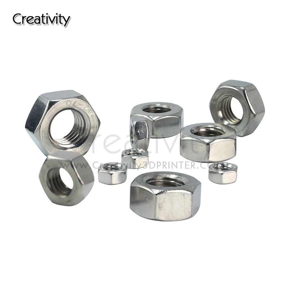 

50/100 шт. шестигранные гайки метрические DIN934 M2 M3 M4 M5 M6 Шестигранная гайка с метрической резьбой из нержавеющей стали