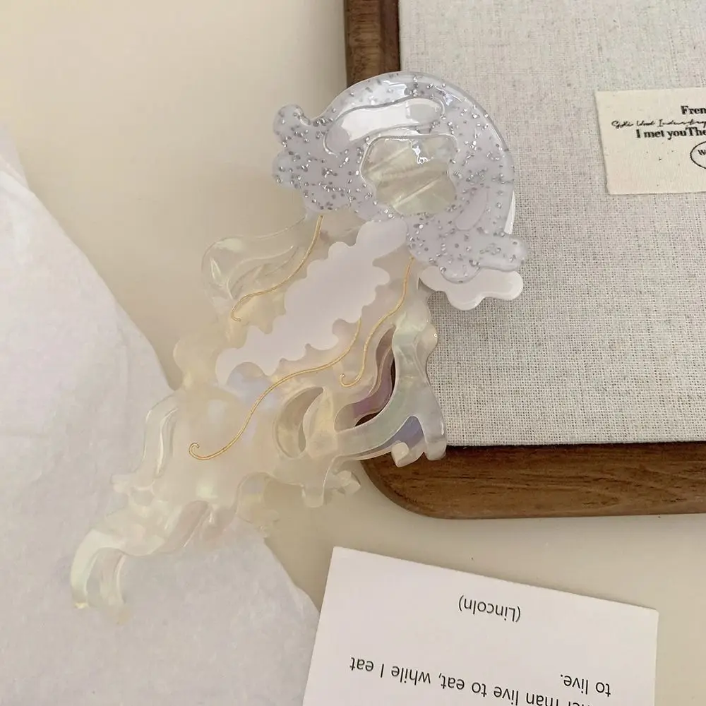 1 шт. новинка заколка для волос в виде акулы медузы ацетатная лабка летняя пляжная