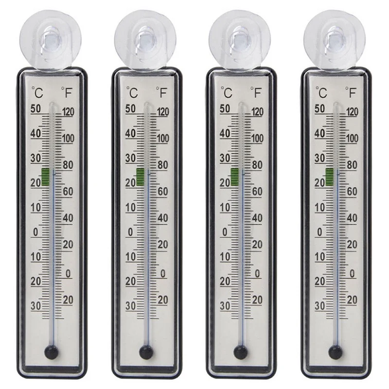 

4-кратный термометр для аквариума, стеклянный измеритель температуры воды, присоска