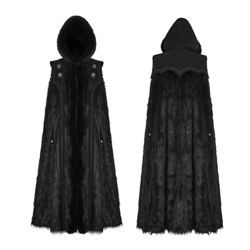 Мантия punk rave. Плащ с мехом готический. Плащ с мехом. Накидка с мехом мужская. Зимнее пальто в готическом стиле.