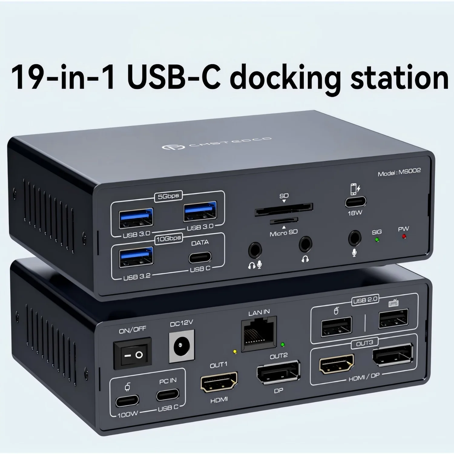 Фото Док-станция с KVM-переключателем USB C для ноутбуков 2/3 месяца 2/1 или MacBook с дисплеем, поддержка док-станции Thunderbolt, расширенный режим №1