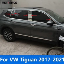 For VW Volkswagen Tiguan 2017 2018 2019 2020 2021 Car Window Center B C Pillar Cover Trim Sticker Bezel Accessories Car Styling