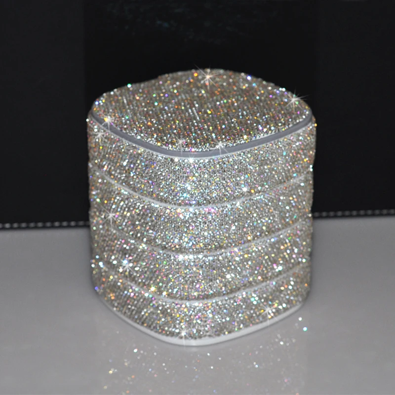 

Storage Ring Box Diamond Necklace Capacity Tiered Organizer Jewelry Earring Large Rotating Box Jewelry Portable Crystal Storage