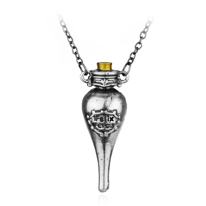 Винтажное ожерелье Felix Felicis, волшебное зелье, подвеска в виде бутылки с жидкостью, винтажное ожерелье из сплава под старину, ювелирные издели...