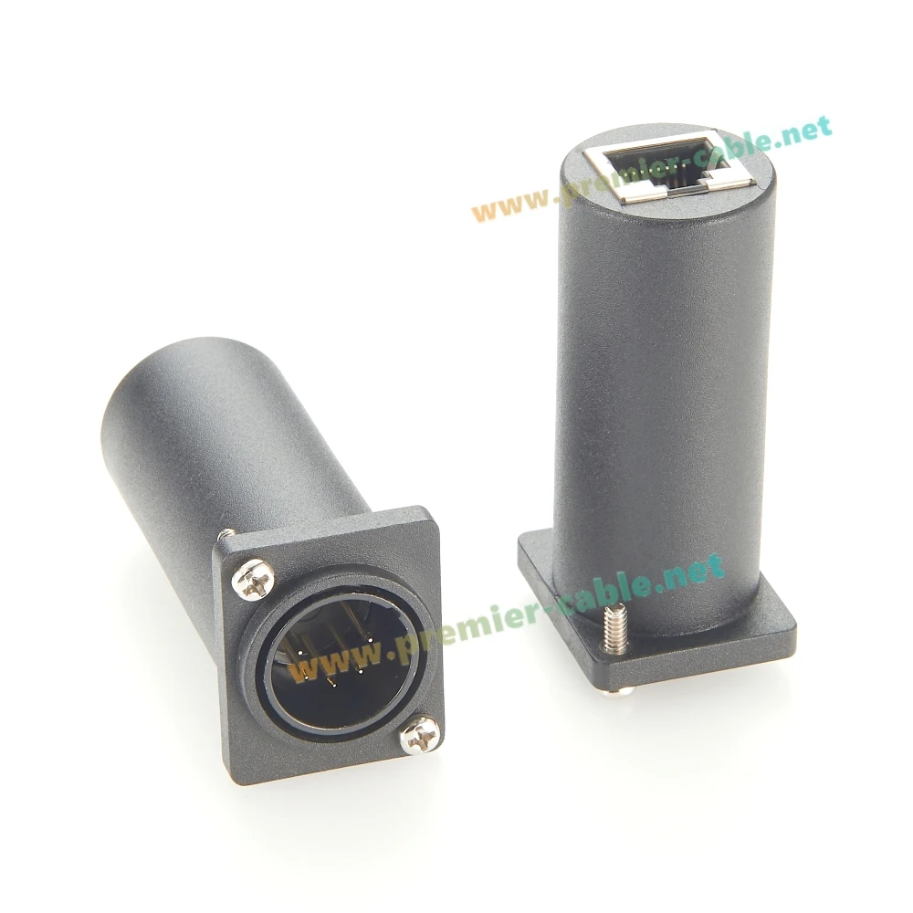 5-контактный адаптер DMX512 типа D RJ45 CAT5e на XLR сквозной переборный разъем NC5MDM3-H-PCB-RJ45