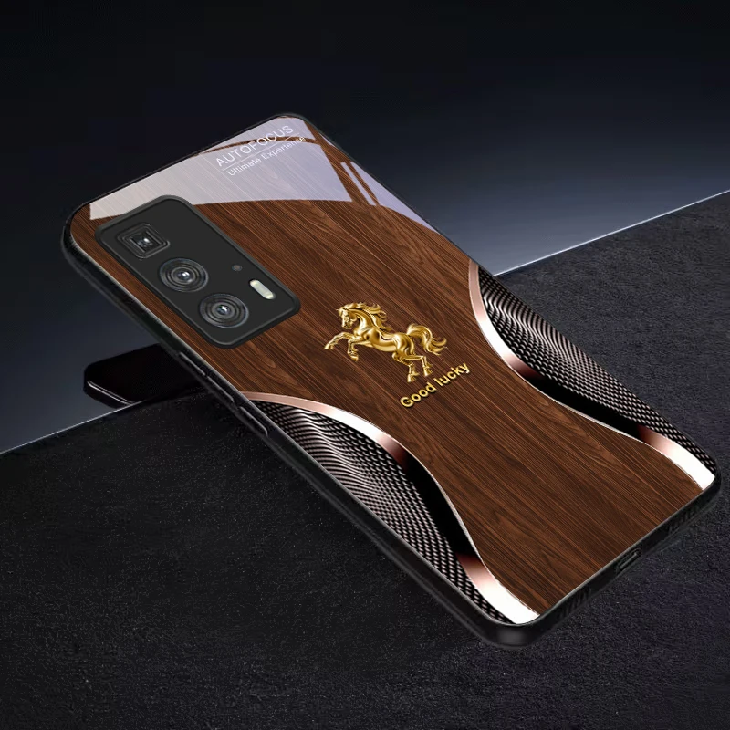 Фото Чехол для телефона Golden Steed Fortune из черного стекла для Motorola Moto Edge 20 Lite 30 Pro 40 Neo 50 Ultra X30 Pro G14 G75 G84 G85 №3