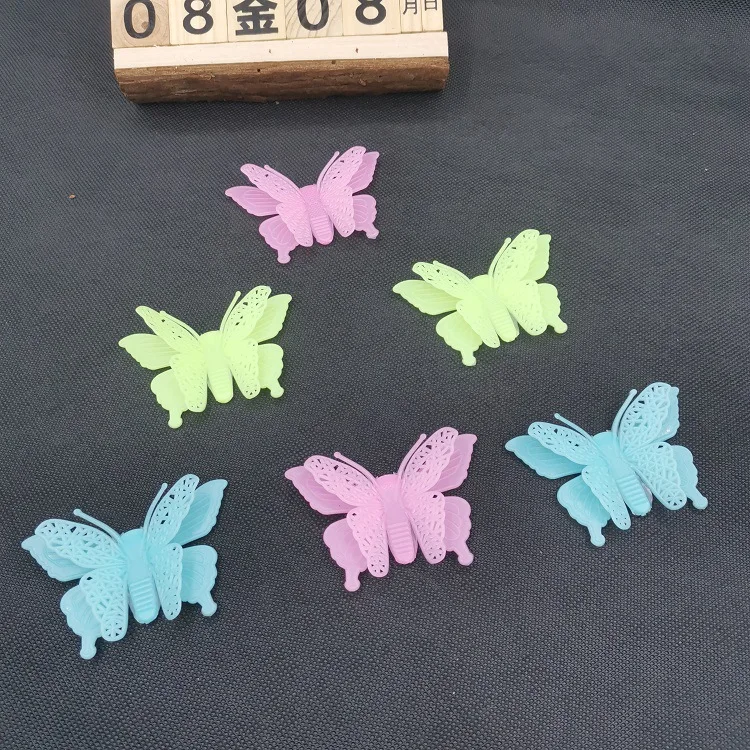 

3D Threedimensional Hollowed Out Luminous Sticker Butterfly Sticker Luminous Wall Sticker 8*5cm Wedding Decoration Mexican Decor