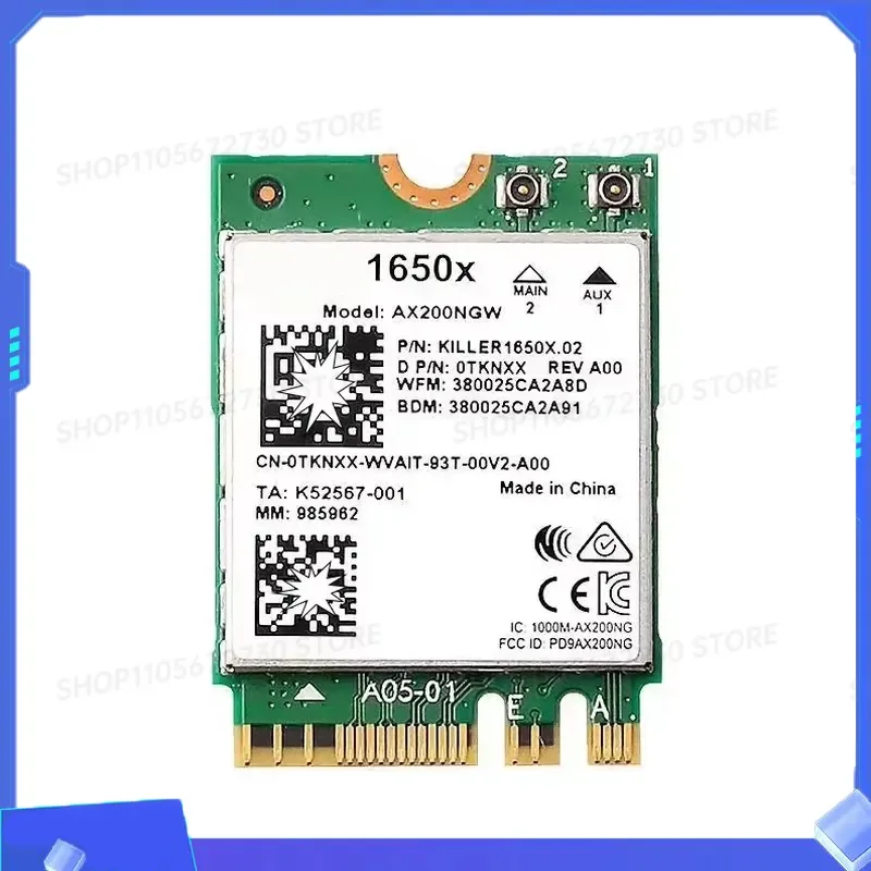 Фото Беспроводная сетевая карта ZZ Killer 1650X AX200 NGW, 3000 Мбит/с, Wi-Fi 6, двухдиапазонная (2.4G/5G), Bluetooth 5.1, поддержка Gigabit WLAN №1