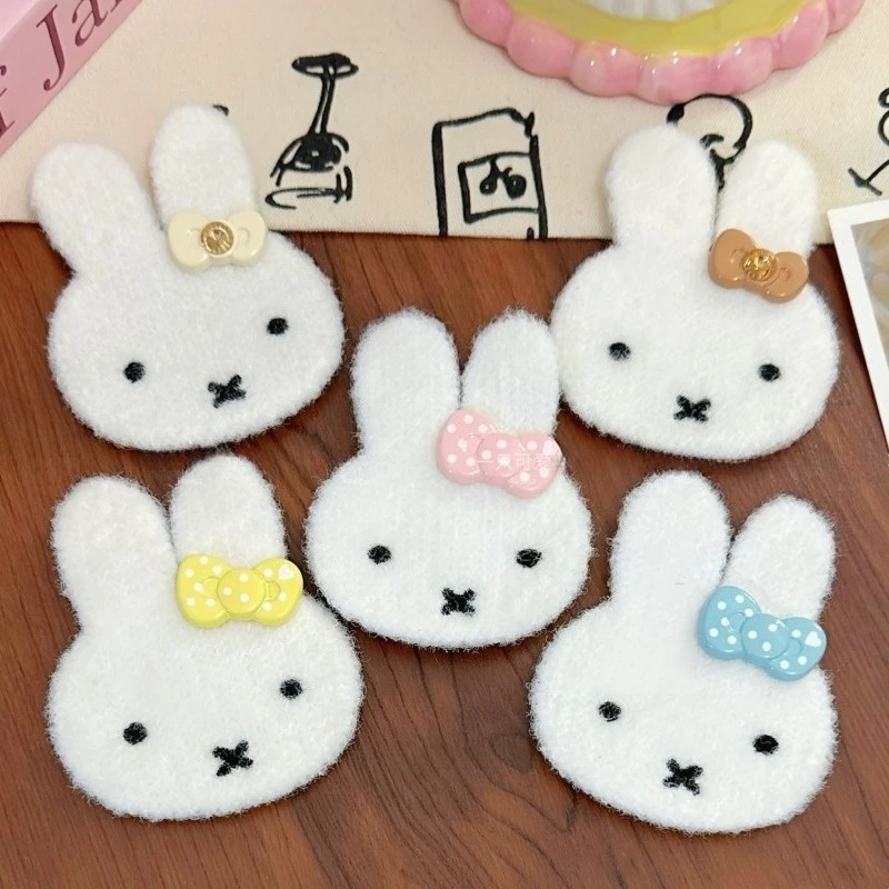 Фото Заколка-липучка Miffy Bow Bangs: яркая, мультяшная, креативная, изысканная, для девочек, милая, нежная, без следов, для укладки непослушных волос №5