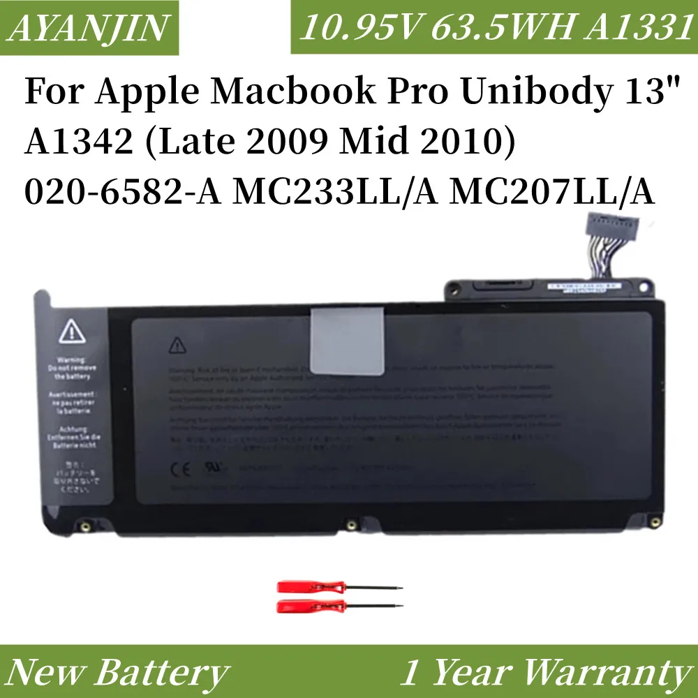 Новый аккумулятор для ноутбука A1331 Apple MacBook 13 3 дюйма A1342 Unibody MC207LL/A MC516LL/A 020-6809-A 10 95 В