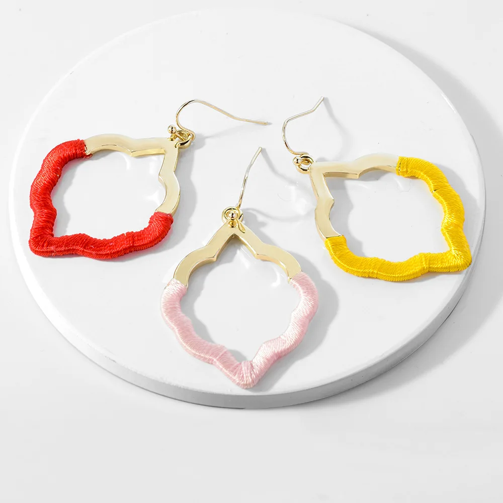 

New Trend Colorful Vintage Hanging Earrings Gothic Personality Tenperament Hollow Ear Jewelry Accessories Gifts 2022