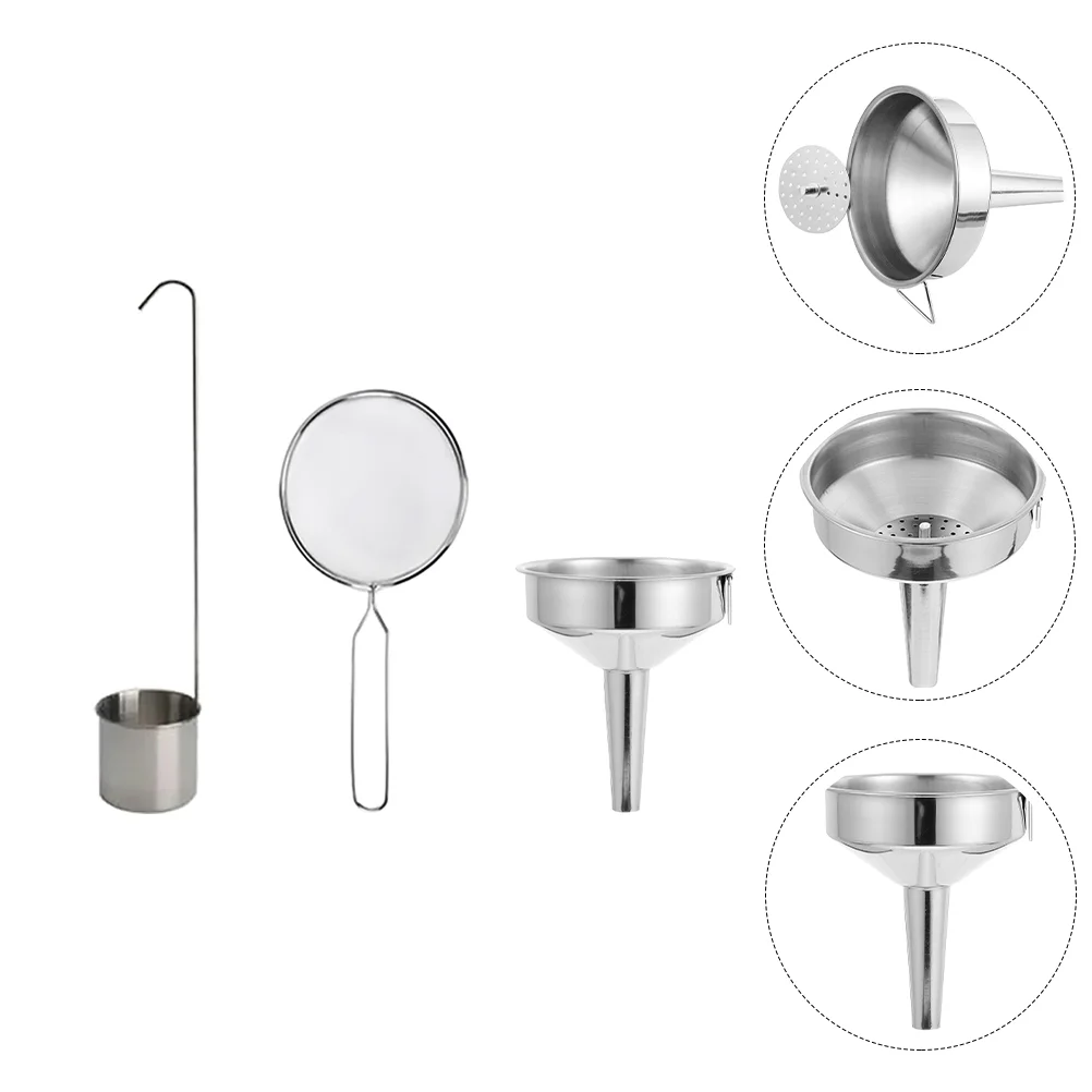

Funnel Household Flask Fine Mesh Strainer Oil Rust-proof Stainless Steel Accessory Plastic