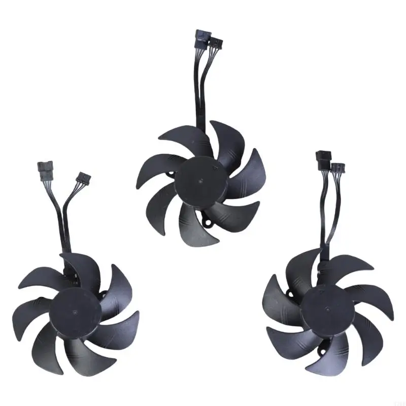 T3EE 3PCS 80 мм 4PIN ГААССКАЯ ВАНКА ДЛЯ RTX3060 Эффективное охлаждение и усиливает