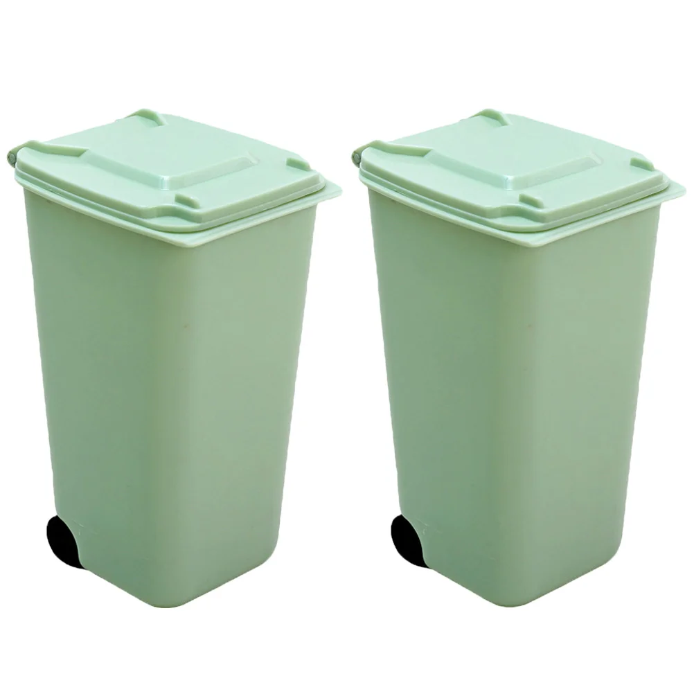 

2 Pcs Mini Garbage Can Small Trash Bin Container Waste Bucket Pp Desktop Storage Tabletop Office Trashcan