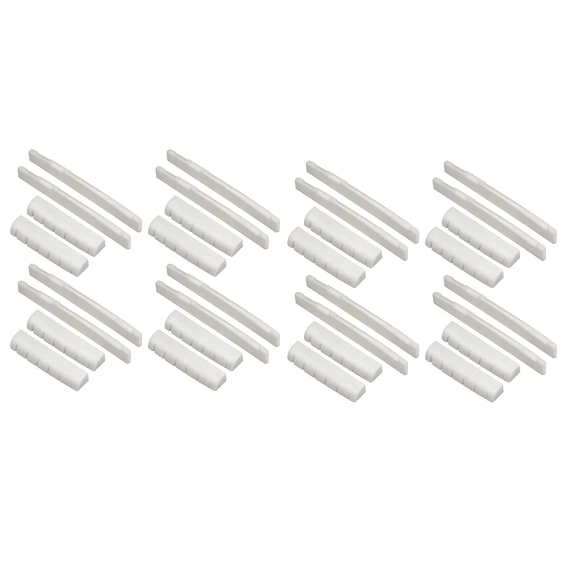 

16 Sets Of 32Pcs 6 String Acoustic Guitar Bone Bridge Saddle And Nut Made Of Real Bone