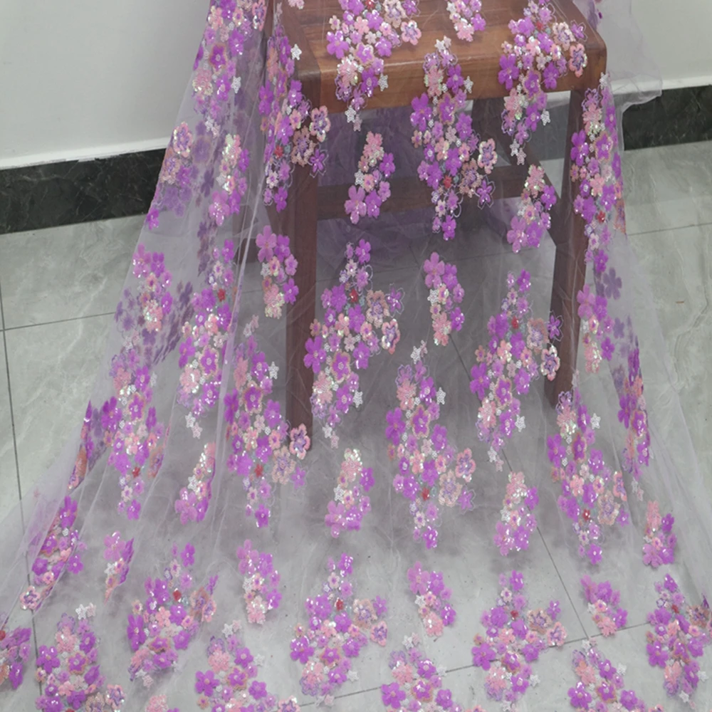 

Lace Fabric 2022 5yards French Lace Fabric Tulle Sequin Africa Lace Fabric High Quality Nigerian Lace Fabric Party Wedding Dress