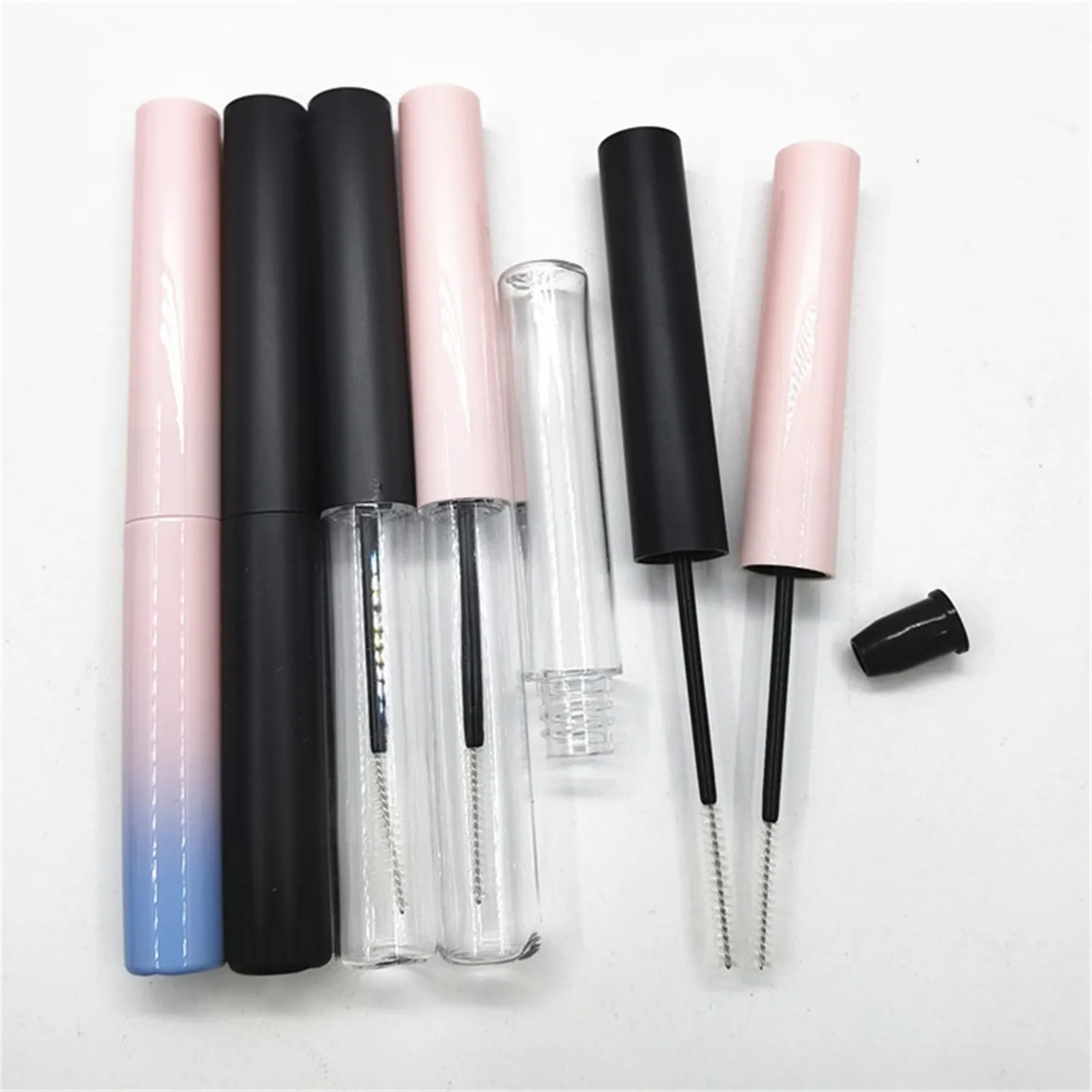 Wholesale4ml Mascara Tubes Very Fine Eyelash Brush Head Gradient Pink Blue Empty Bottle Eyelash Brush Cosmetics Containers 1PCS